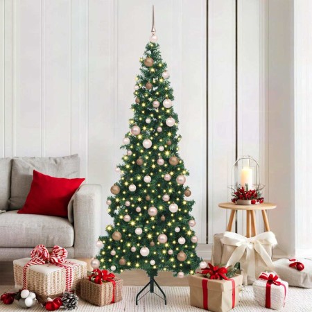 Árbol de Navidad Artificial de Esquina Verde 180 cm PVC y Metal