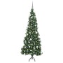Árbol de Navidad Artificial de Esquina Verde 180 cm PVC y Metal