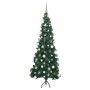 Árbol de Navidad Artificial de Esquina Verde 180 cm PVC y Metal