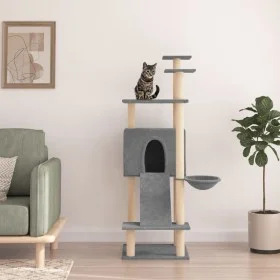 Cat scratching post with light gray sisal posts 153 cm by vidaXL, Cat furniture - Ref: Foro24-171751, Price: 58,30 €, Discoun...