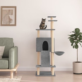 Katzenkratzbaum mit hellgrauen Sisalstämmen, 153 cm von vidaXL, Katzenmöbel - Ref: Foro24-171751, Preis: 50,20 €, Rabatt: %