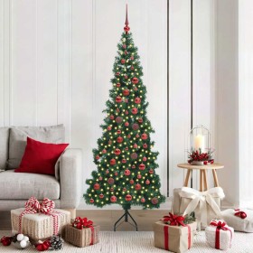Árbol de Navidad Artificial de Esquina Verde 180 cm PVC y Metal