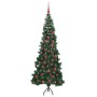 Árbol de Navidad Artificial de Esquina Verde 180 cm PVC y Metal