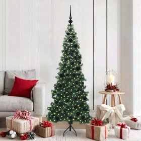 Árbol de Navidad Artificial de Esquina Verde 180 cm PVC y Metal