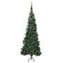 Árbol de Navidad Artificial de Esquina Verde 180 cm PVC y Metal