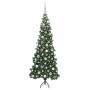 Árbol de Navidad Artificial de Esquina Verde 180 cm PVC y Metal