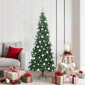 Árbol de Navidad Artificial de Esquina Verde 180 cm PVC y Metal