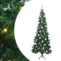 Árbol de Navidad Artificial de Esquina Verde 180 cm PVC y Metal