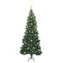 Árbol de Navidad Artificial de Esquina Verde 180 cm PVC y Metal