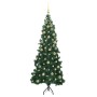 Árbol de Navidad Artificial de Esquina Verde 180 cm PVC y Metal