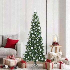 Árbol de Navidad Artificial de Esquina Verde 180 cm PVC y Metal
