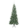 Árbol de Navidad Artificial de Esquina Verde 180 cm PVC y Metal