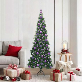Árbol de Navidad Artificial de Esquina Verde 180 cm PVC y Metal