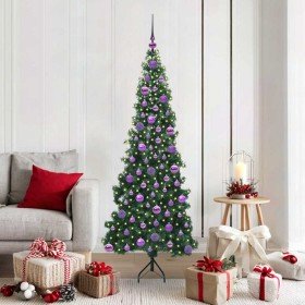 Árbol de Navidad Artificial de Esquina Verde 180 cm PVC y Metal