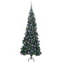 Árbol de Navidad Artificial de Esquina Verde 180 cm PVC y Metal