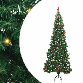 Árbol de Navidad Artificial de Esquina Verde 180 cm PVC y Metal