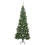 Árbol de Navidad Artificial de Esquina Verde 210 cm PVC y Metal