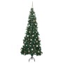Árbol de Navidad Artificial de Esquina Verde 210 cm PVC y Metal