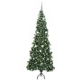 Árbol de Navidad Artificial de Esquina Verde 210 cm PVC y Metal