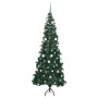 Árbol de Navidad Artificial de Esquina Verde 210 cm PVC y Metal