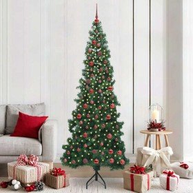 Árbol de Navidad Artificial de Esquina Verde 210 cm PVC y Metal