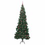 Árbol de Navidad Artificial de Esquina Verde 210 cm PVC y Metal