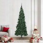 Árbol de Navidad Artificial de Esquina Verde 210 cm PVC y Metal