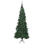 Árbol de Navidad Artificial de Esquina Verde 210 cm PVC y Metal
