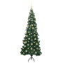 Árbol de Navidad Artificial de Esquina Verde 210 cm PVC y Metal