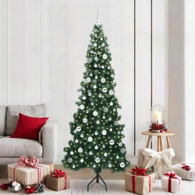 Árbol de Navidad Artificial de Esquina Verde 210 cm PVC y Metal