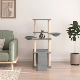 Cat scratcher with light gray sisal posts 133 cm by vidaXL, Cat furniture - Ref: Foro24-171757, Price: 53,51 €, Discount: %