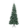 Árbol de Navidad Artificial de Esquina Verde 210 cm PVC y Metal