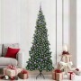 Árbol de Navidad Artificial de Esquina Verde 210 cm PVC y Metal