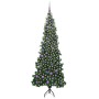 Árbol de Navidad Artificial de Esquina Verde 210 cm PVC y Metal