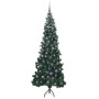 Árbol de Navidad Artificial de Esquina Verde 210 cm PVC y Metal
