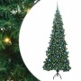 Árbol de Navidad Artificial de Esquina Verde 210 cm PVC y Metal