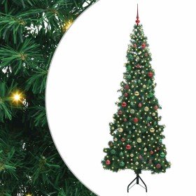 Árbol de Navidad Artificial de Esquina Verde 210 cm PVC y Metal
