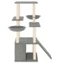 Katzenkratzbaum mit hellgrauen Sisalpfosten 133 cm von vidaXL, Katzenmöbel - Ref: Foro24-171757, Preis: 53,51 €, Rabatt: %