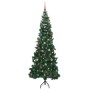 Árbol de Navidad Artificial de Esquina Verde 210 cm PVC y Metal