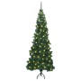 Árbol de Navidad Artificial de Esquina Verde 240 cm PVC y Metal