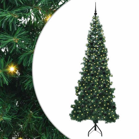 Árbol de Navidad Artificial de Esquina Verde 240 cm PVC y Metal