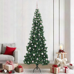 Árbol de Navidad Artificial de Esquina Verde 240 cm PVC y Metal