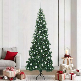 Árbol de Navidad Artificial de Esquina Verde 240 cm PVC y Metal