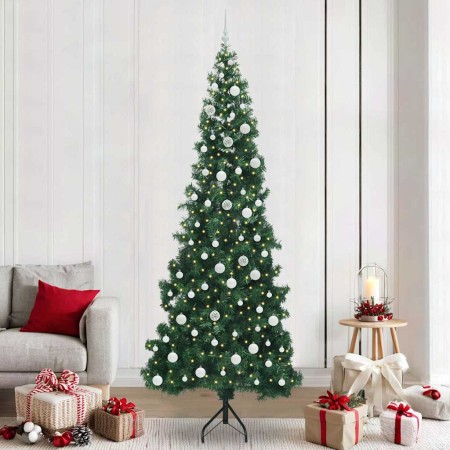 Árbol de Navidad Artificial de Esquina Verde 240 cm PVC y Metal