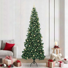 Árbol de Navidad Artificial de Esquina Verde 240 cm PVC y Metal