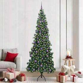 Árbol de Navidad Artificial de Esquina Verde 240 cm PVC y Metal