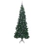 Árbol de Navidad Artificial de Esquina Verde 240 cm PVC y Metal
