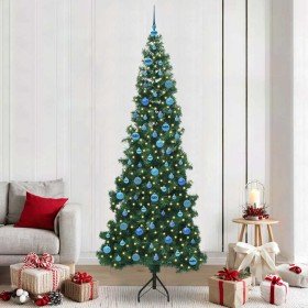 Árbol de Navidad Artificial de Esquina Verde 240 cm PVC y Metal