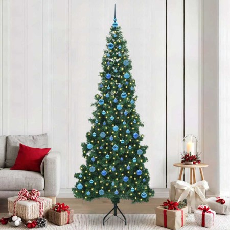 Árbol de Navidad Artificial de Esquina Verde 240 cm PVC y Metal