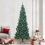 Árbol de Navidad Artificial de Esquina Verde 240 cm PVC y Metal